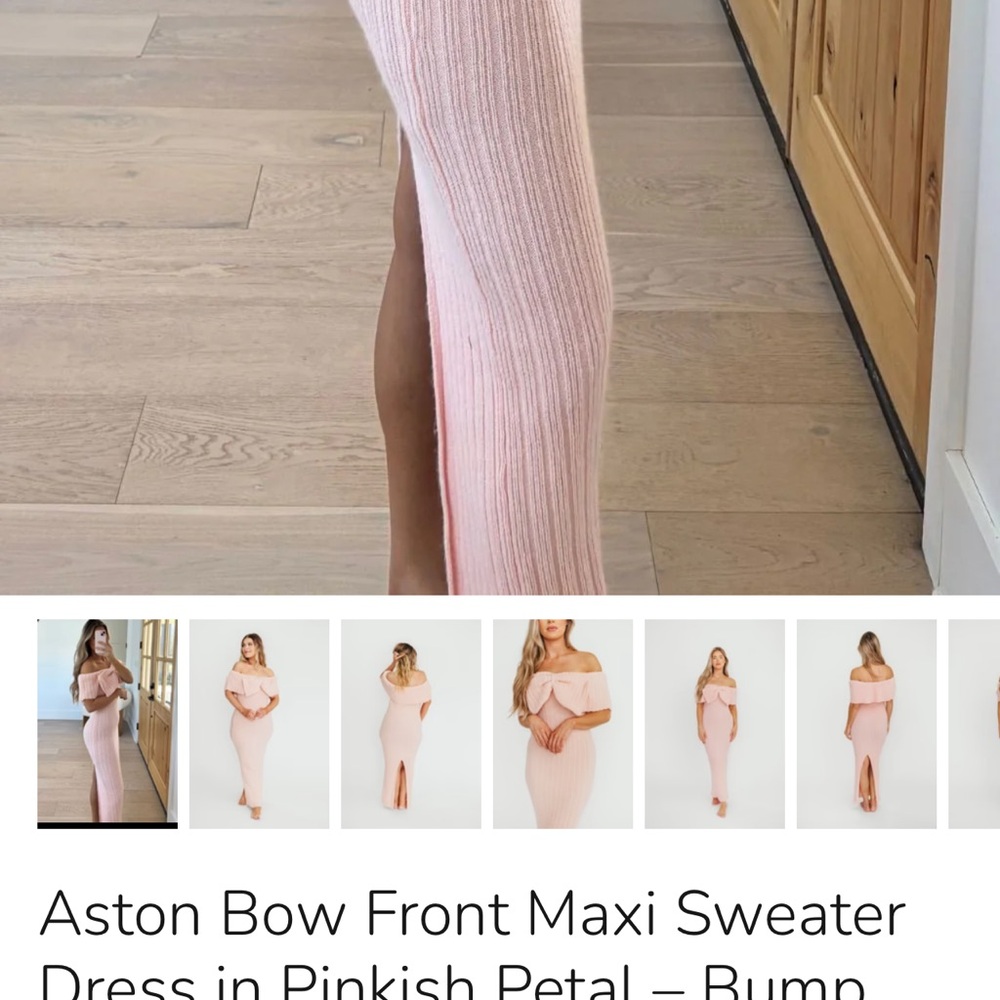 Elegant Pink Off-Shoulder Maxi Dress - Picture 3 of 3